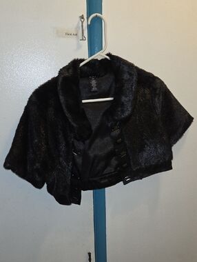 Mixit Black Faux Fur Short Shrug